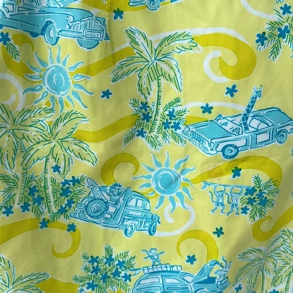 Lilly Pulitzer Vintage Skirt Green Cruising a California dress size 6